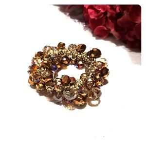 Beaded stretch bracelet scrunchie
